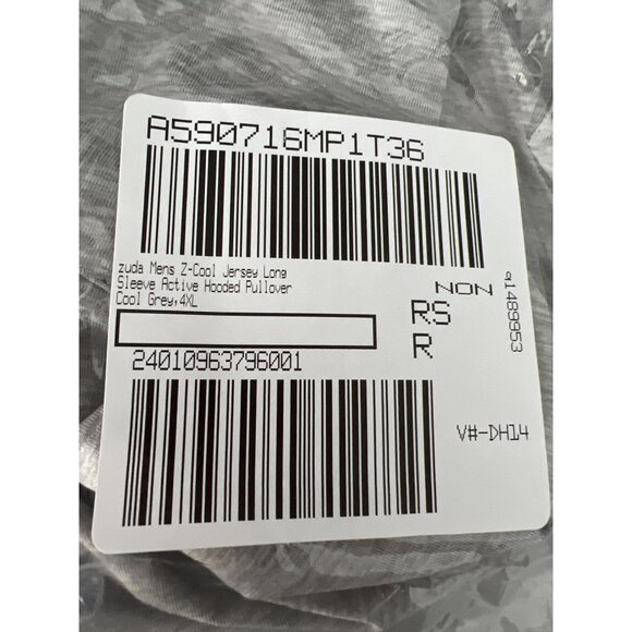 Zuda Mens Z Cool Jersey Long Sleeve Active Hooded Pullover Cool Grey 4XL Active - Picture 3 of 7